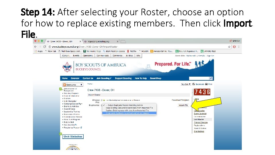Unit Roster How to Upload Unit Roster to www buckeyecouncil