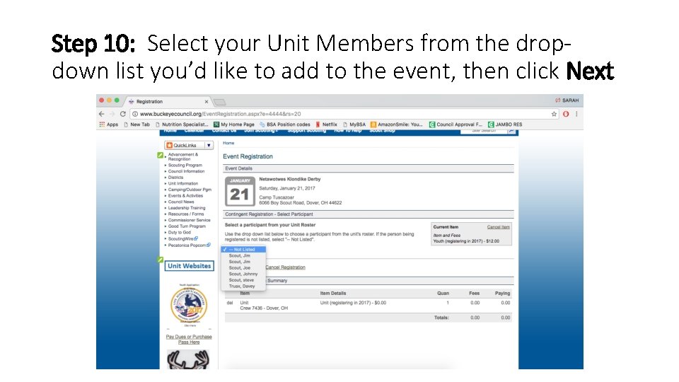 How to Upload Unit Roster to www buckeyecouncil