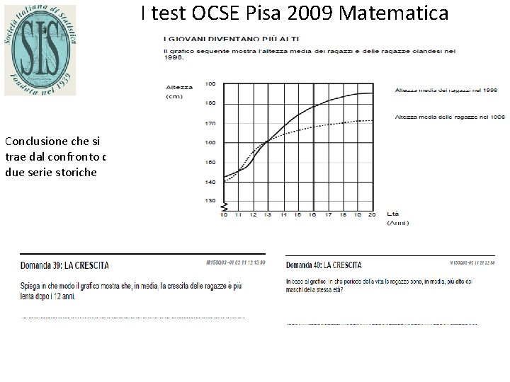 I test OCSE Pisa 2009 Matematica Conclusione che si trae dal confronto di due