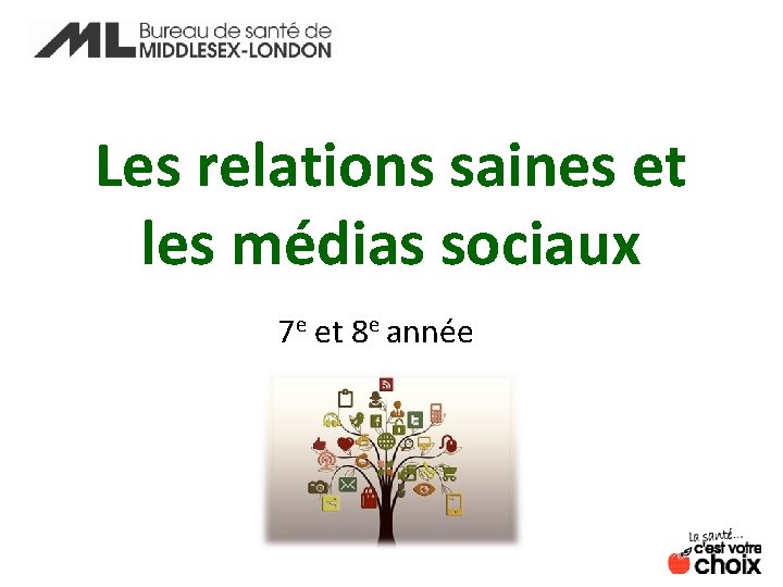 Les relations saines et les médias sociaux 7 e et 8 e année 