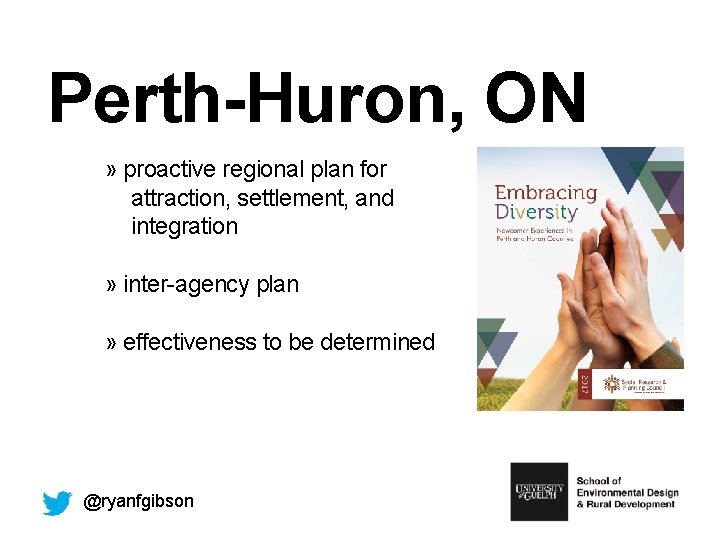 Perth-Huron, ON » proactive regional plan for attraction, settlement, and integration » inter-agency plan