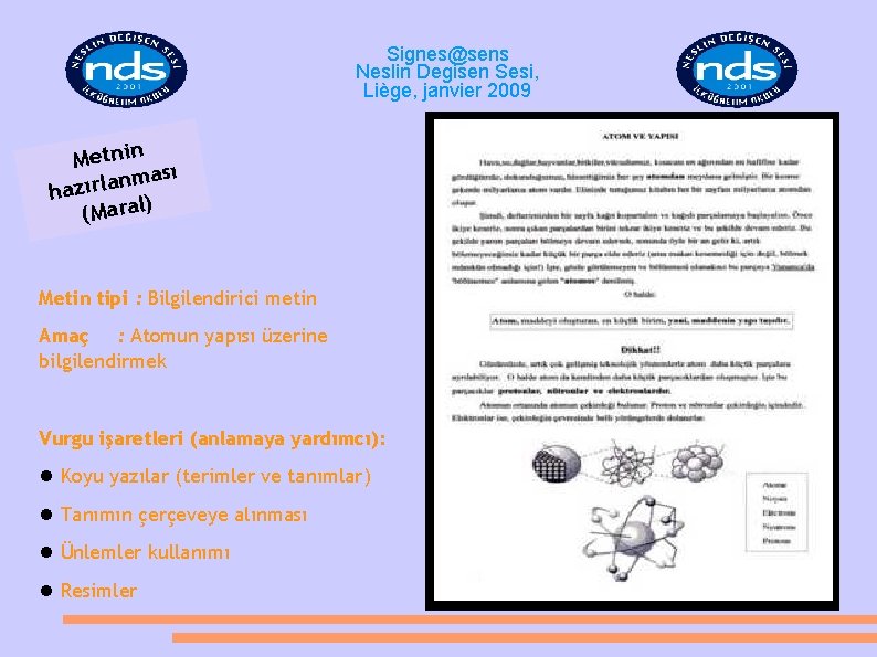 Signes@sens Neslin Degisen Sesi, Liège, janvier 2009 Metnin ı as m n a l