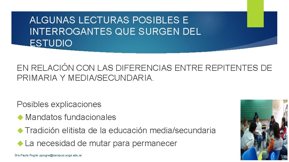 ALGUNAS LECTURAS POSIBLES E INTERROGANTES QUE SURGEN DEL ESTUDIO EN RELACIÓN CON LAS DIFERENCIAS