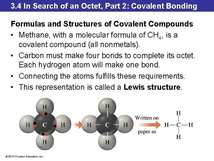 3. 4 In Search of an Octet, Part 2: Covalent Bonding Formulas and Structures 3. 4 In Search of an Octet, Part 2: Covalent Bonding Formulas and Structures