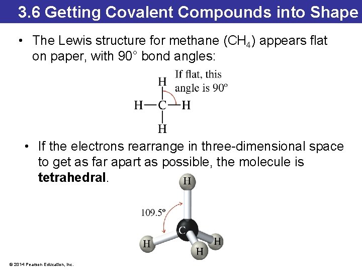 3. 6 Getting Covalent Compounds into Shape • The Lewis structure for methane (CH 3. 6 Getting Covalent Compounds into Shape • The Lewis structure for methane (CH