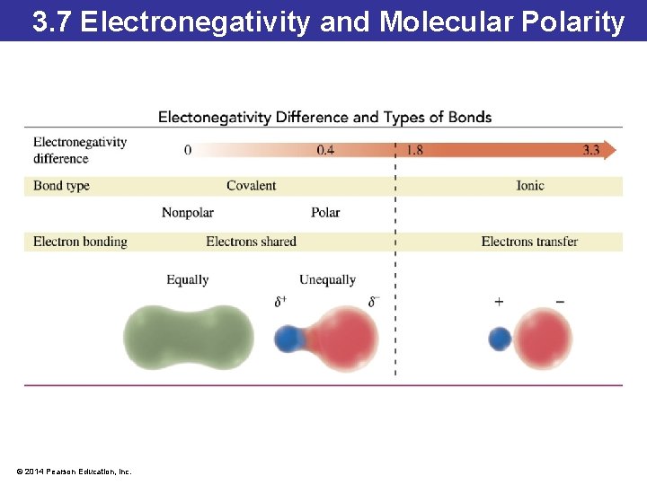 3. 7 Electronegativity and Molecular Polarity © 2014 Pearson Education, Inc. 3. 7 Electronegativity and Molecular Polarity © 2014 Pearson Education, Inc.