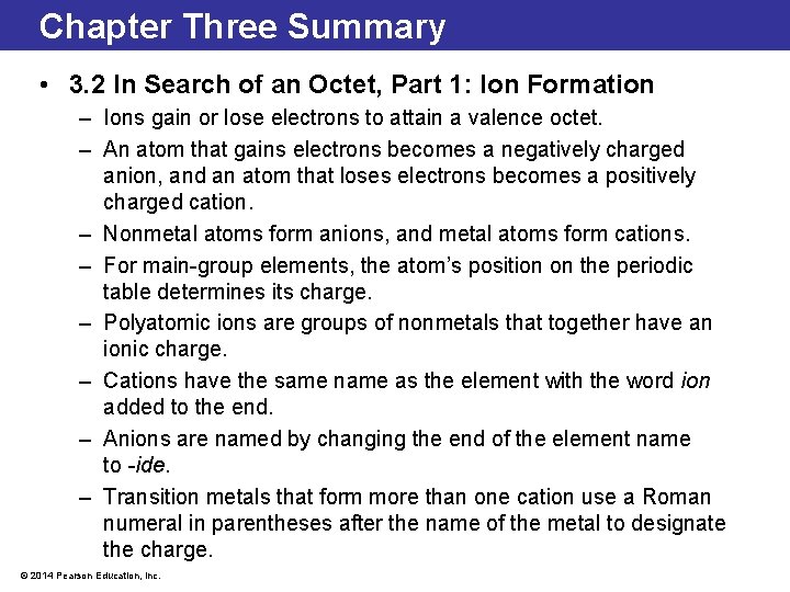 Chapter Three Summary • 3. 2 In Search of an Octet, Part 1: Ion Chapter Three Summary • 3. 2 In Search of an Octet, Part 1: Ion