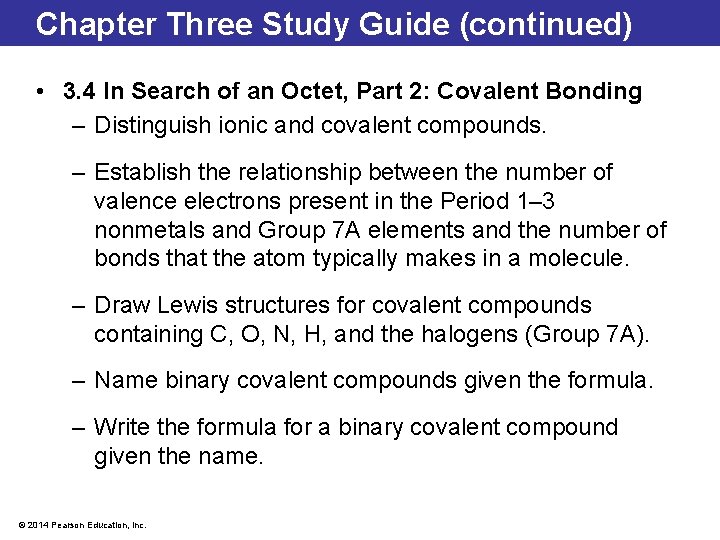 Chapter Three Study Guide (continued) • 3. 4 In Search of an Octet, Part Chapter Three Study Guide (continued) • 3. 4 In Search of an Octet, Part