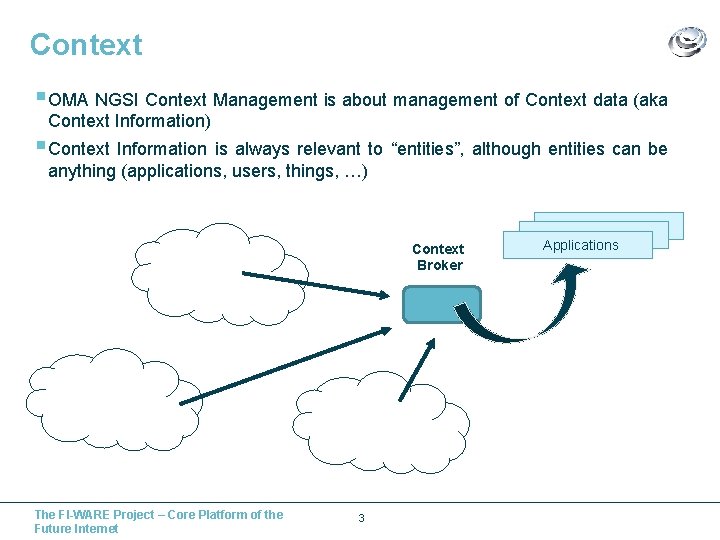 Context § OMA NGSI Context Management is about management of Context data (aka Context