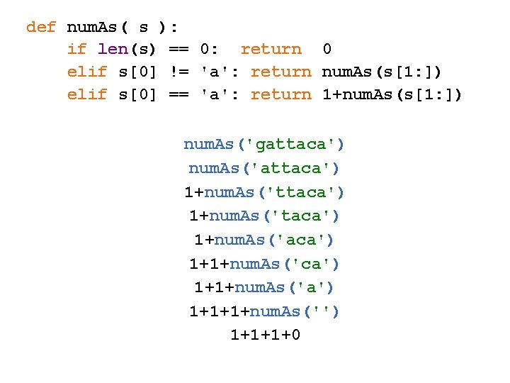def num. As( s ): if len(s) == 0: return 0 elif s[0] !=