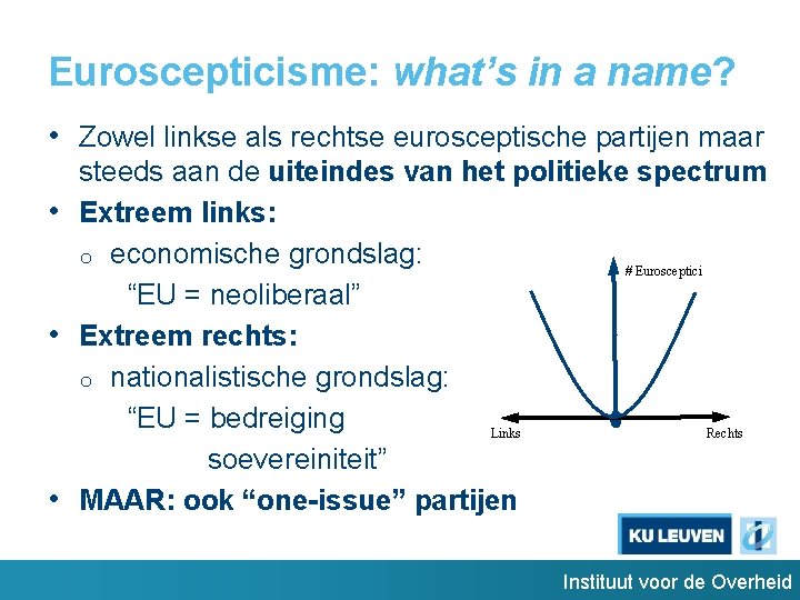 Euroscepticisme: what’s in a name? • Zowel linkse als rechtse eurosceptische partijen maar f