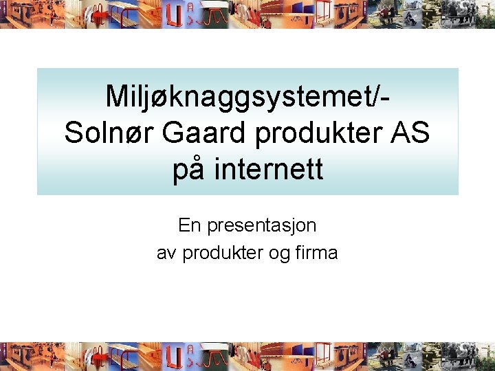 Miljøknaggsystemet/Solnør Gaard produkter AS på internett En presentasjon av produkter og firma 