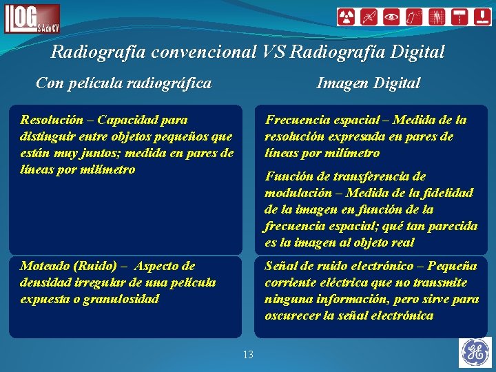 Radiografía convencional VS Radiografía Digital Con película radiográfica Imagen Digital Resolución – Capacidad para Radiografía convencional VS Radiografía Digital Con película radiográfica Imagen Digital Resolución – Capacidad para
