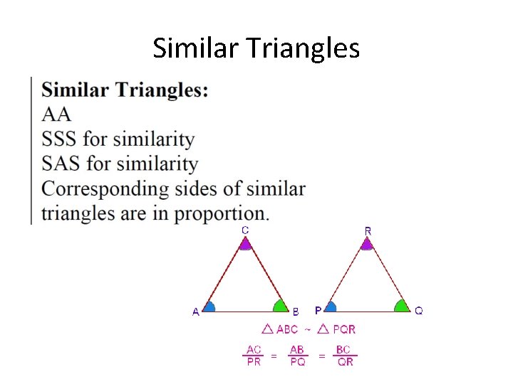 Similar Triangles 