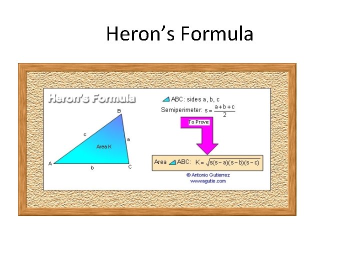 Heron’s Formula 