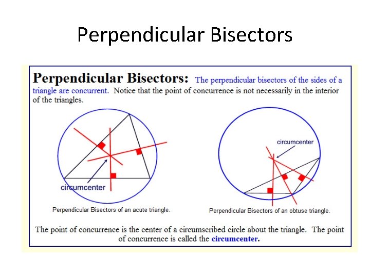 Perpendicular Bisectors 