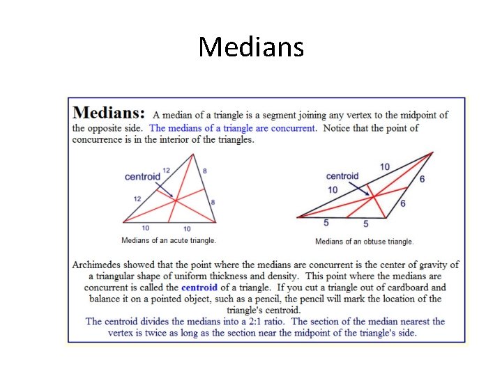 Medians 