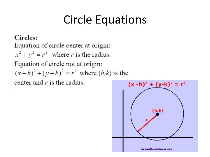 Circle Equations 