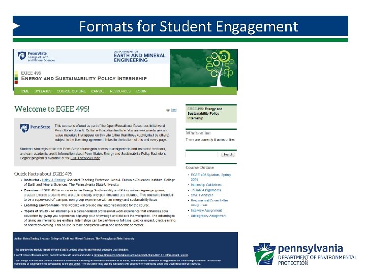 Formats for Student Engagement 18 