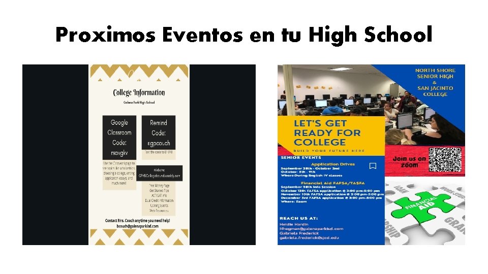 Proximos Eventos en tu High School 