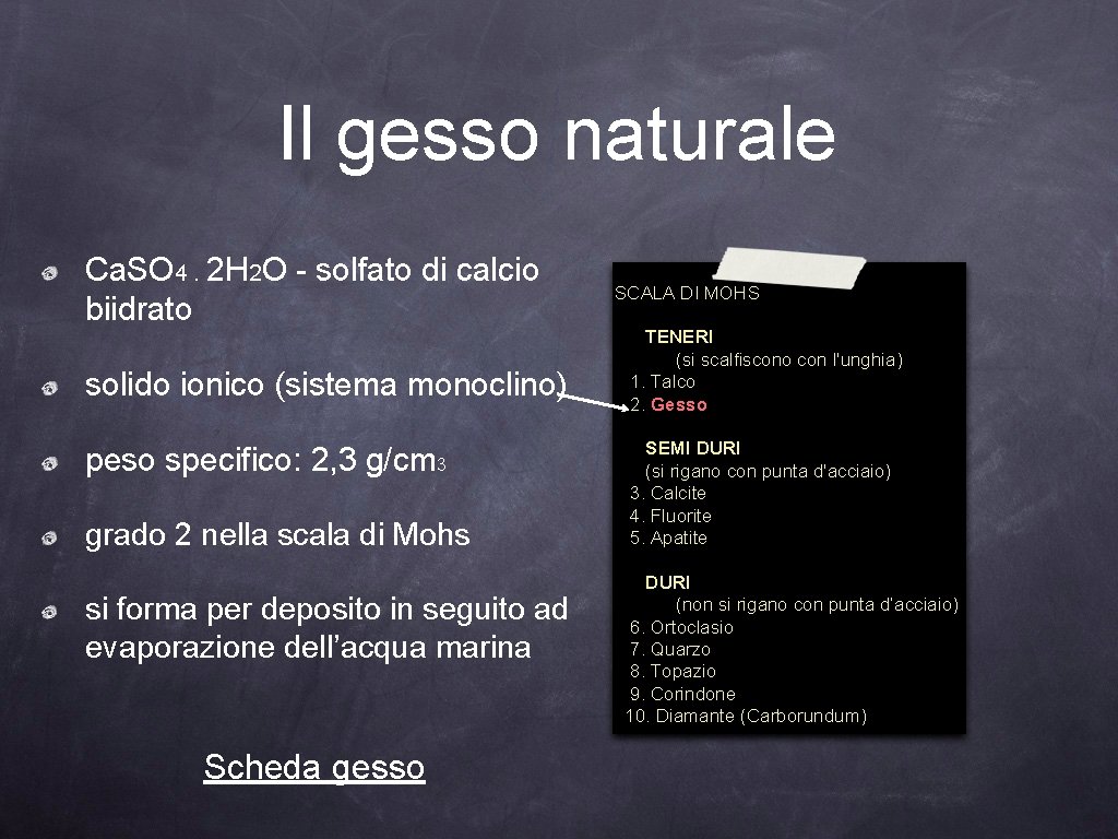 Il gesso naturale Ca. SO 4. 2 H 2 O - solfato di calcio