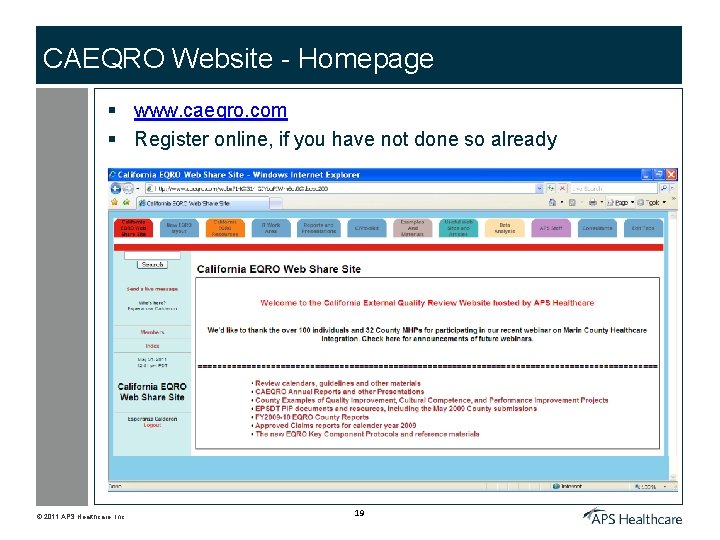 CAEQRO Website - Homepage § www. caeqro. com § Register online, if you have