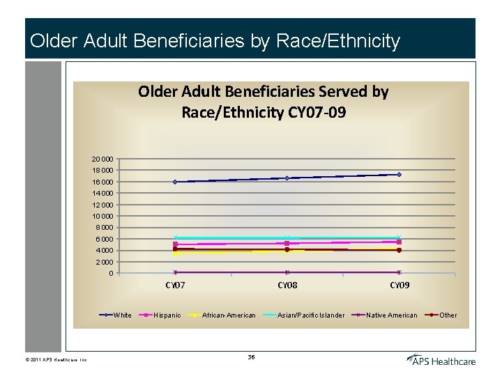 Older Adult Beneficiaries by Race/Ethnicity Older Adult Beneficiaries Served by Race/Ethnicity CY 07 -09