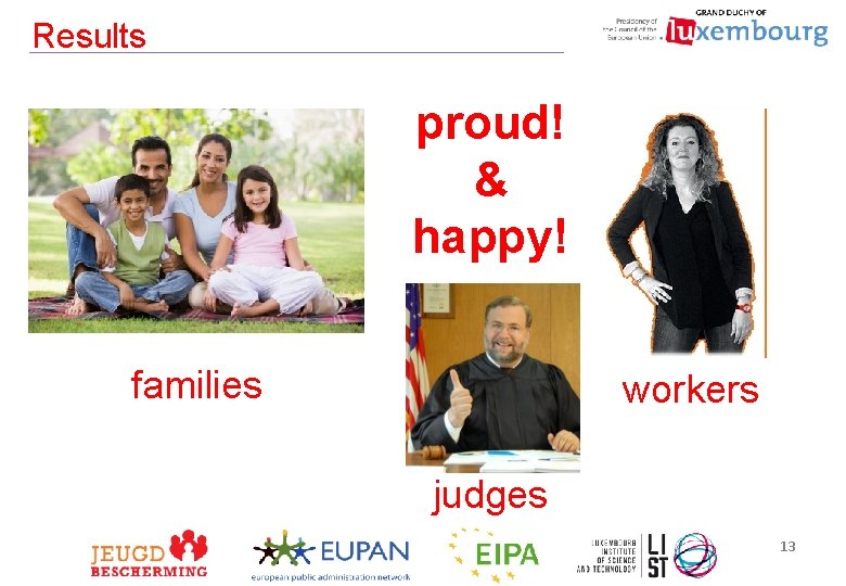 Results proud! & happy! families workers judges 13 