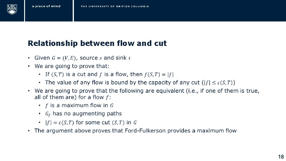 Relationship between flow and cut • 18 