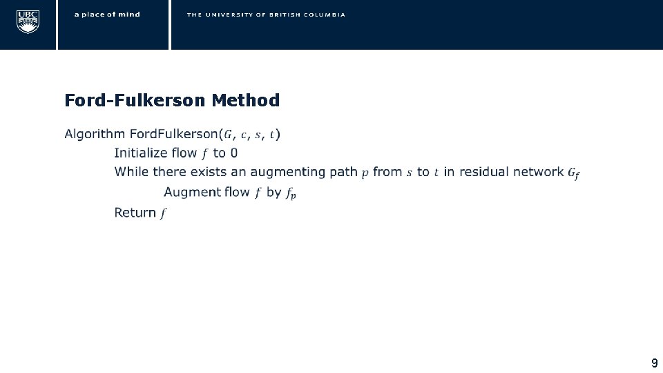 Ford-Fulkerson Method • 9 