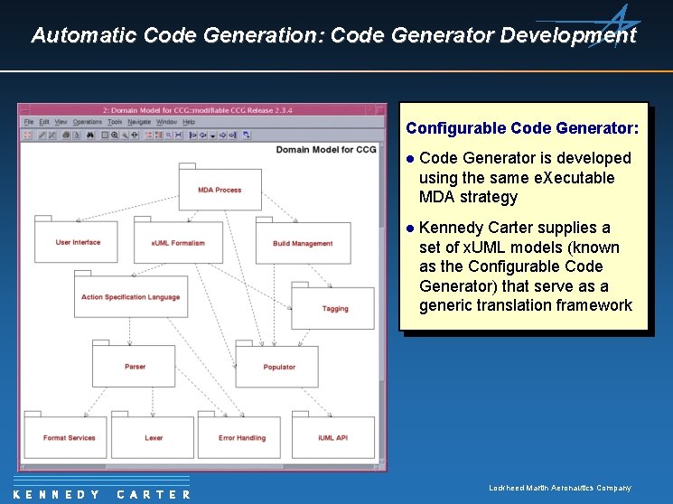 Automatic Code Generation: Code Generator Development Configurable Code Generator: K E N N E