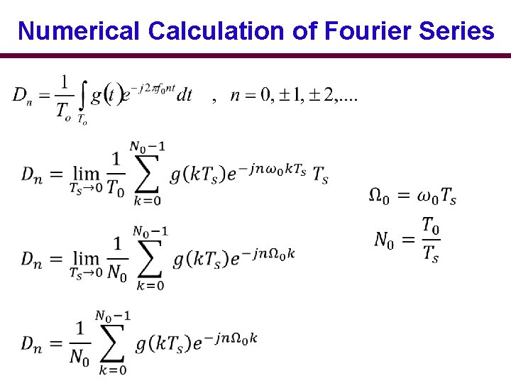 Numerical Calculation of Fourier Series 