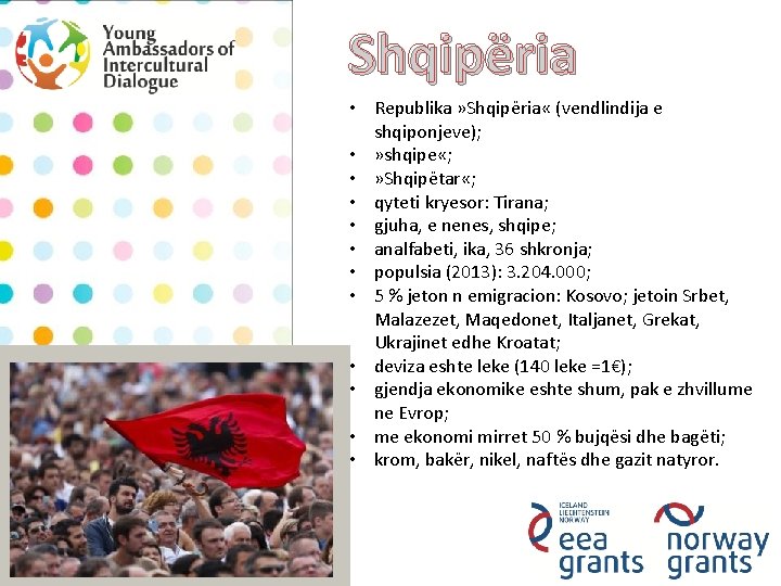 Shqipëria • Republika » Shqipëria « (vendlindija e shqiponjeve); • » shqipe «; •