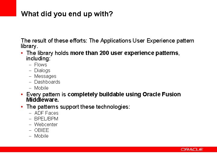 What did you end up with? The result of these efforts: The Applications User