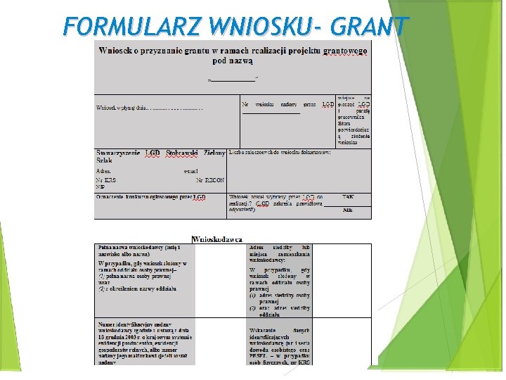 FORMULARZ WNIOSKU- GRANT 