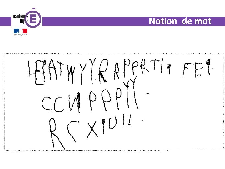 Notion de mot Notion de mot