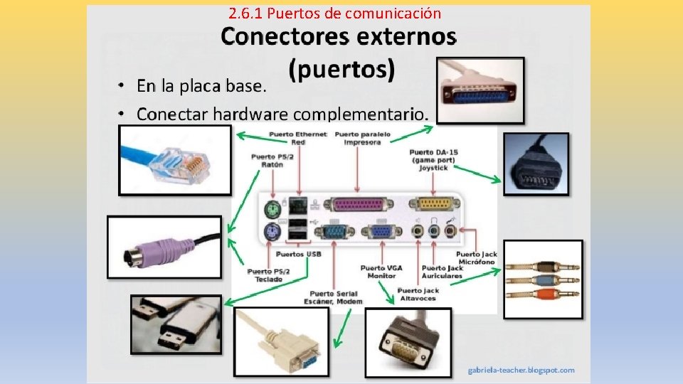2. 6. 1 Puertos de comunicación 4 Placa base, chipset y µicroprocesador. 1 BAT