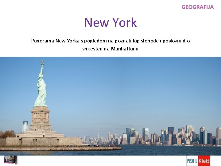 New York Panorama New Yorka s pogledom na poznati Kip slobode i poslovni dio