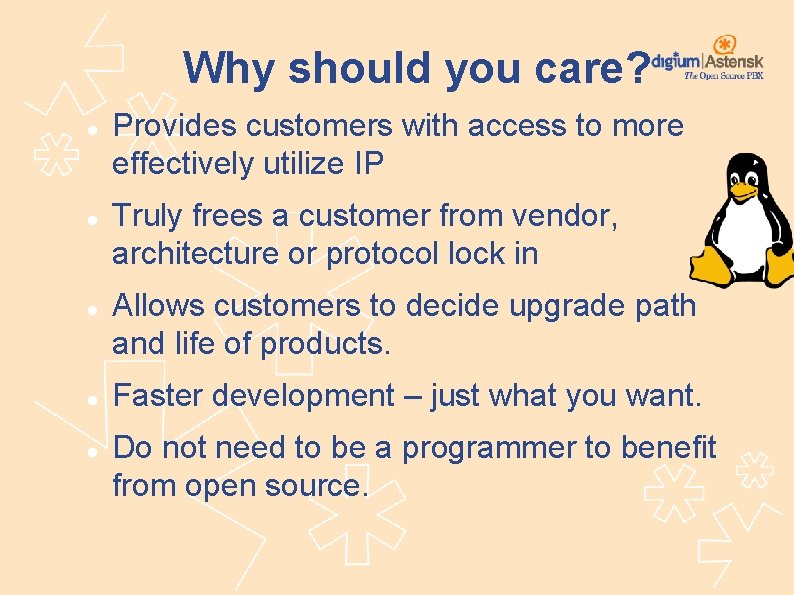 Why should you care? Provides customers with access to more effectively utilize IP Truly