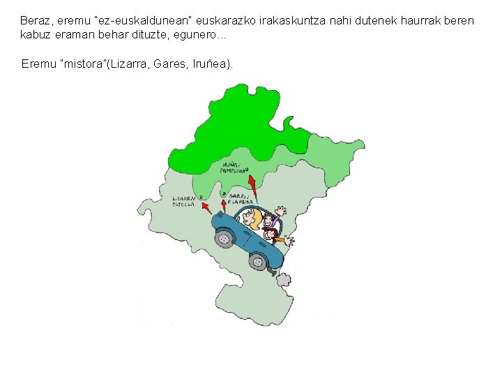 Beraz, eremu “ez-euskaldunean” euskarazko irakaskuntza nahi dutenek haurrak beren kabuz eraman behar dituzte, egunero.