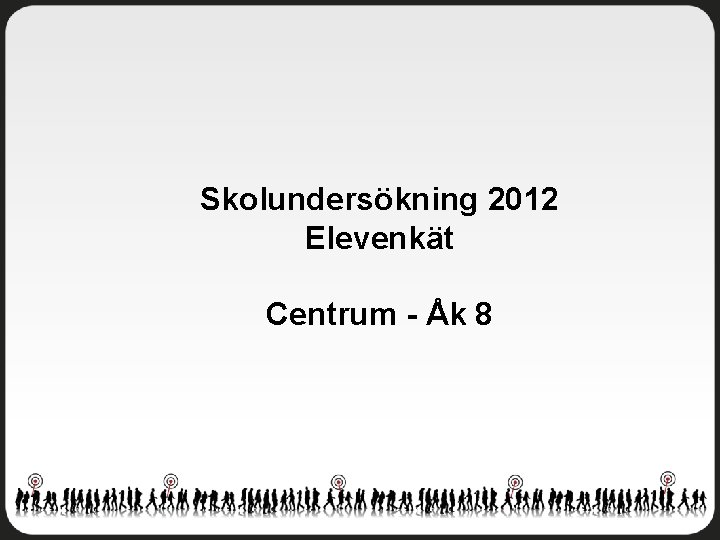 Skolundersökning 2012 Elevenkät Centrum - Åk 8 