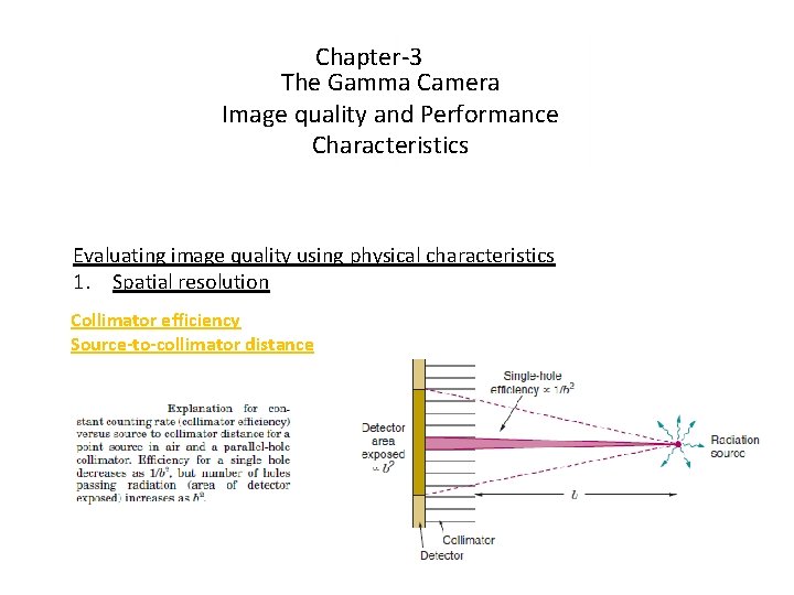 Chapter-3 The Gamma Camera Image quality and Performance Characteristics Evaluating image quality using physical