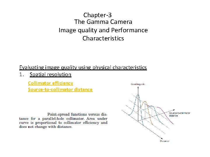Chapter-3 The Gamma Camera Image quality and Performance Characteristics Evaluating image quality using physical