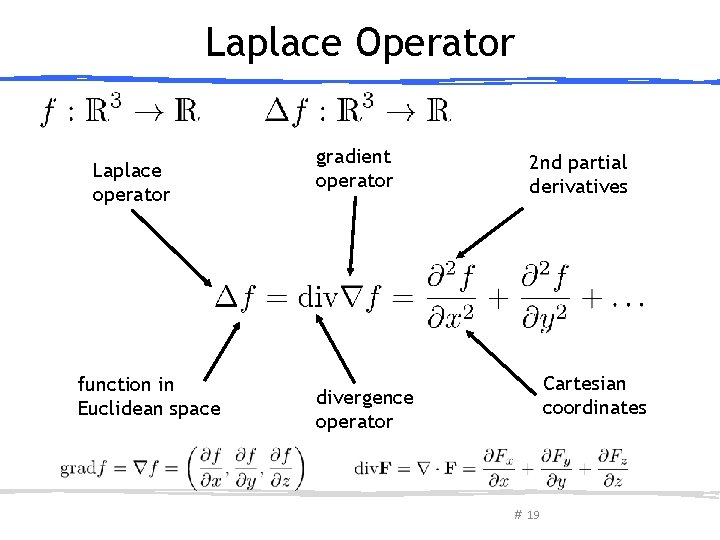 Laplace Operator Laplace operator function in Euclidean space gradient operator 2 nd partial derivatives