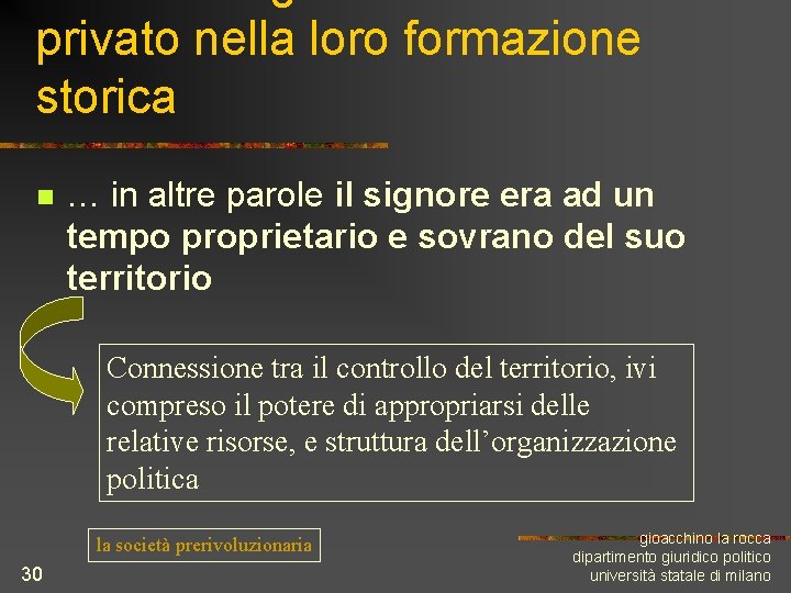 privato nella loro formazione storica n … in altre parole il signore era ad