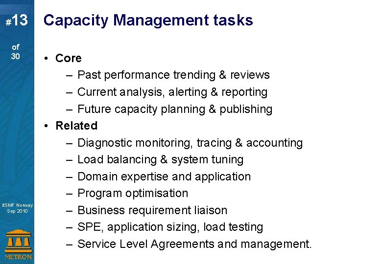 # 13 Capacity Management tasks of 30 Capacity Management for Virtual Systems it. SMF