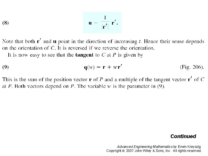 Page 392 (2 b) Continued Advanced Engineering Mathematics by Erwin Kreyszig Copyright 2007 John
