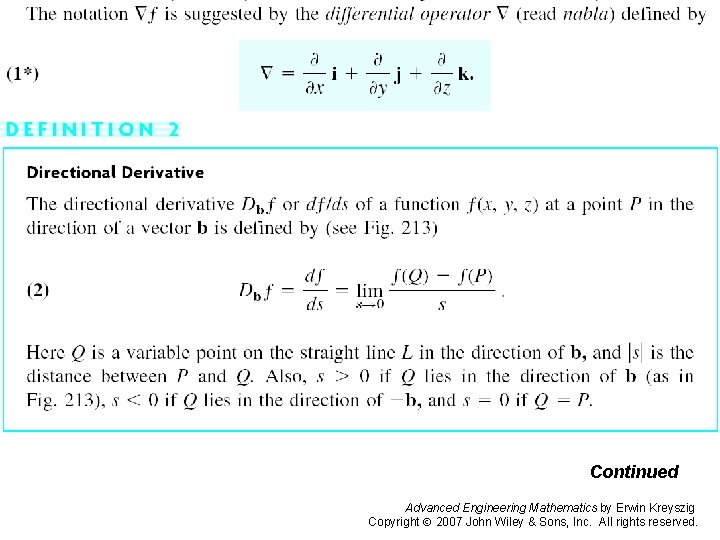 Pages 404 -405 (2 a) Continued Advanced Engineering Mathematics by Erwin Kreyszig Copyright 2007