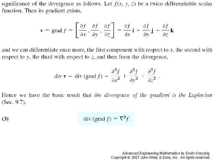 Page 411 (2) Advanced Engineering Mathematics by Erwin Kreyszig Copyright 2007 John Wiley &