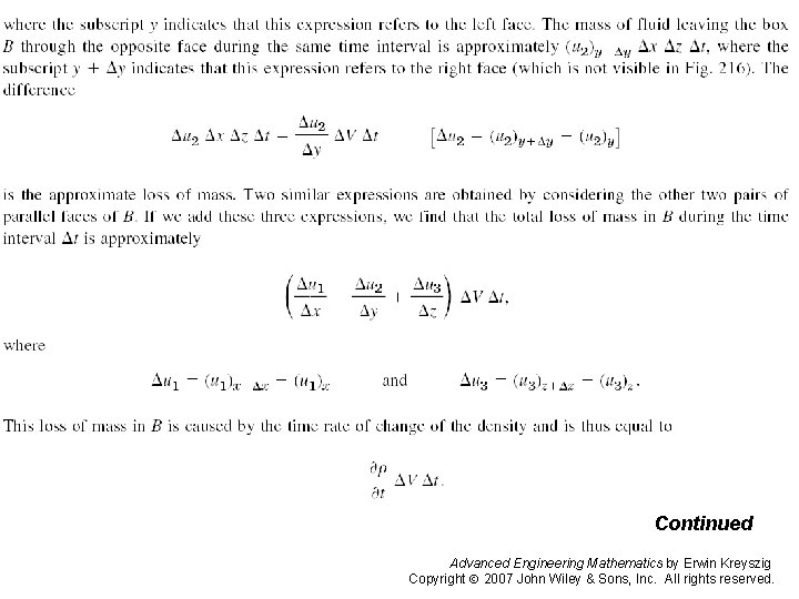 Pages 412 -413 b Continued Advanced Engineering Mathematics by Erwin Kreyszig Copyright 2007 John